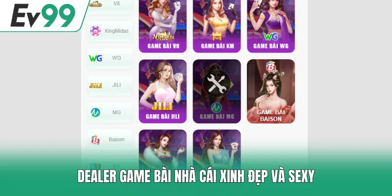 Dealer game bài nhà cái xinh đẹp và sexy